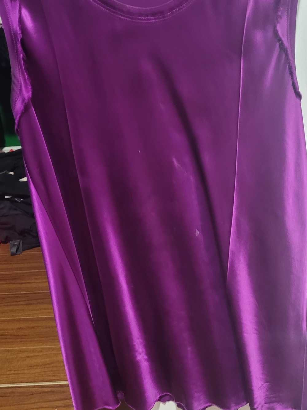 Silky Purple Satin Tank Top